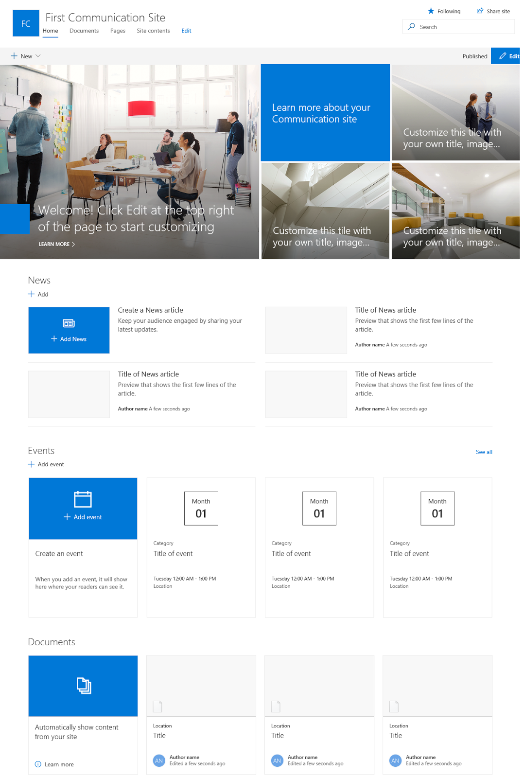 communication sites in sharepoint online explore the sites sharepoint