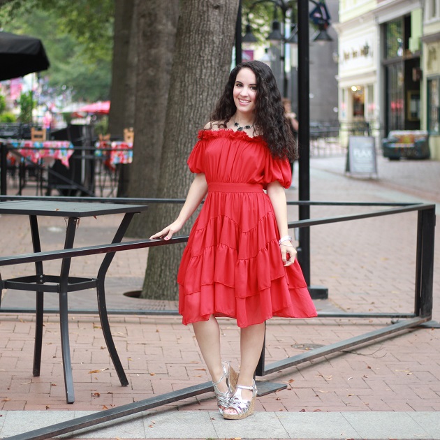 Gamiss Off Shoulder Puff Sleeve Dress Gamiss Off Shoulder Puff Sleeve Dress