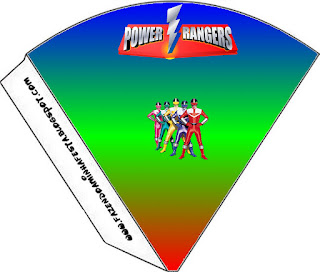 Power Rangers: Free Party Printables, Images and Backgrounds. Power Rangers Free Printable Cones.