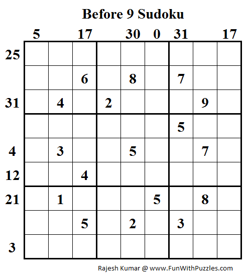 Before 9 Sudoku (Daily Sudoku League #90)