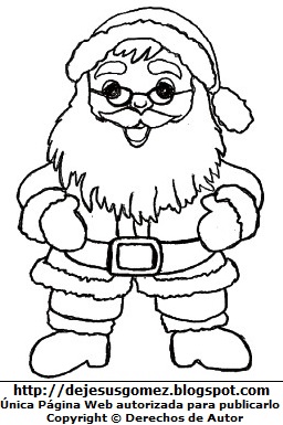 Papa Noel para niños Dibujo: Papa Noel o Santa Claus para colorear, pintar e imprimir. Dibujo de Papa Noel de Jesus Gómez