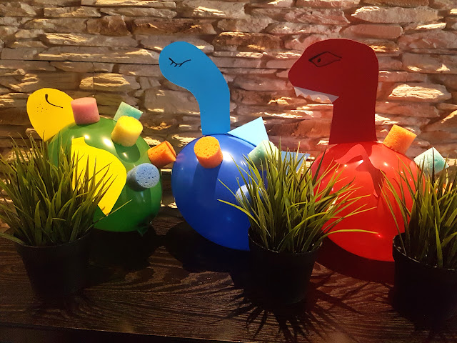 balonozaury - dinozaury z balonów- zabawa z dzieckiem - diy dla dzieci 