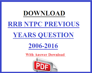 RRB NTPC Previous Years Papers PDF Download (2006-2016)