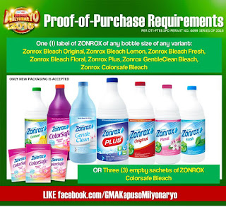 Zonrox bleach Kapuso Milyonaryo 2016 Participating Brands, GMA 7 Kapuso Milyonaryo 2016, Philippines promo contest, KM2016