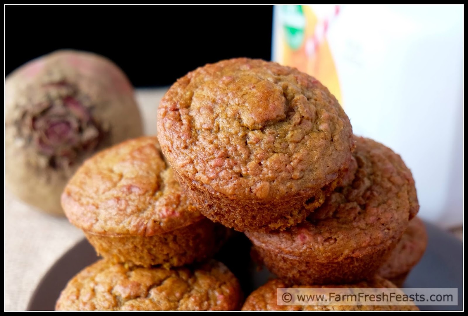 Farm Fresh Feasts Oatmeal Orange Beet Blender Muffins