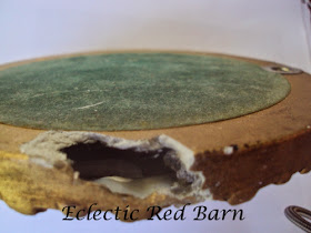 Eclectic Red Barn: Round frame with mirror that has a hole