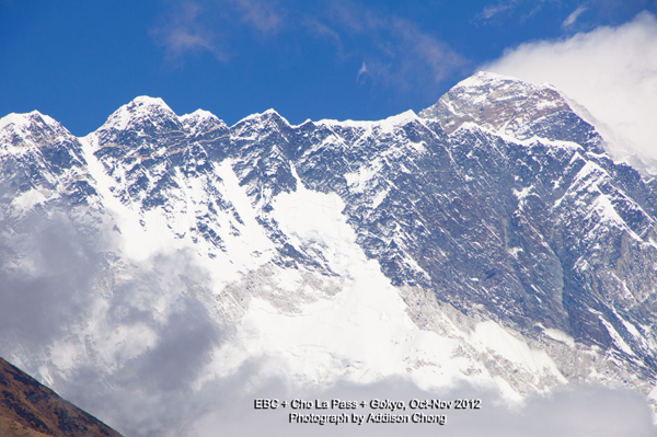 Everest and Nuptse as seen in Tengboche