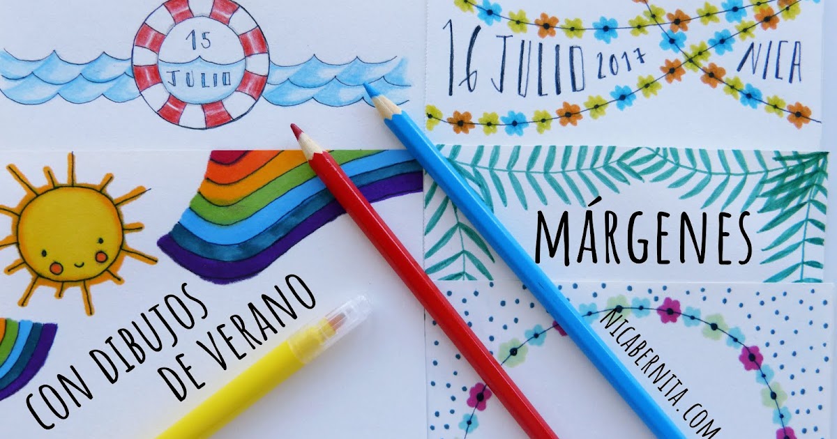 IDEAS DE MÁRGENES para decorar cuadernos y libretas 📓 Márgenes con DIBUJOS  DE VERANO