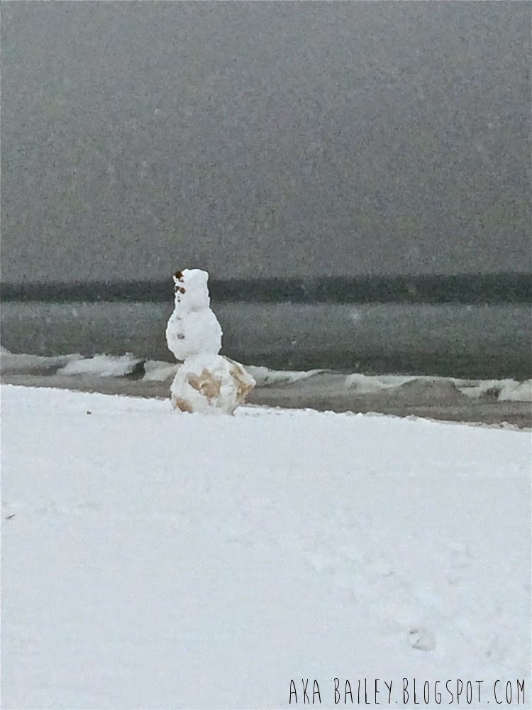 Big snowman on Revere Beach, January 2015