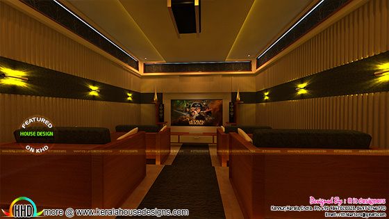 Kerala Home theater room interior Kerala Home theater room interior