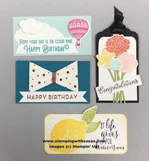 Stampin' Up Card Candy Lemon Zest Up and Away Tag Topper Punch