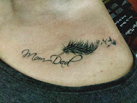 Feather Tattoo For Girls On Chest