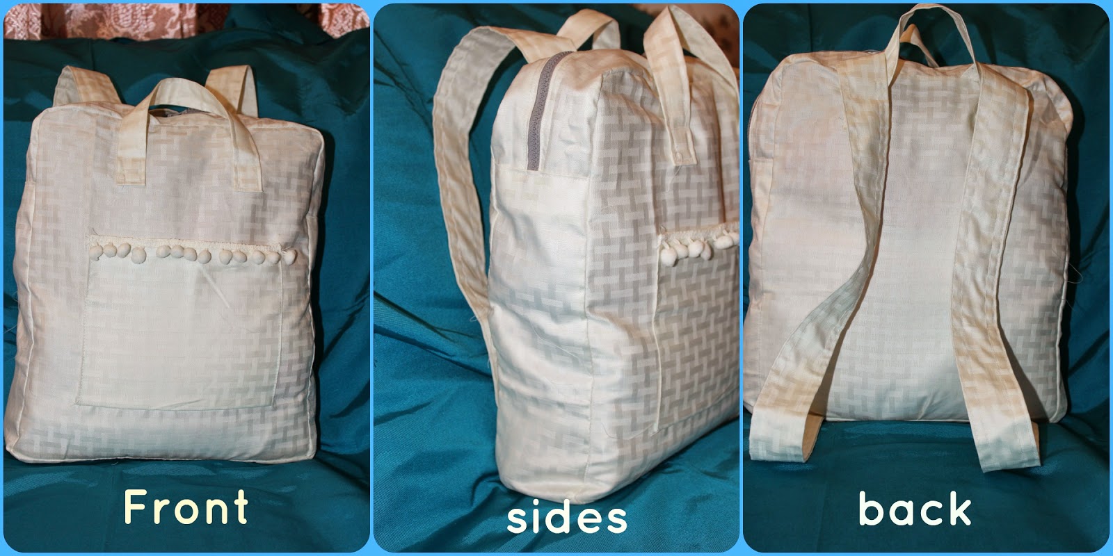 Learning How to SEW Mama DIY Rectangular Fabric backpack