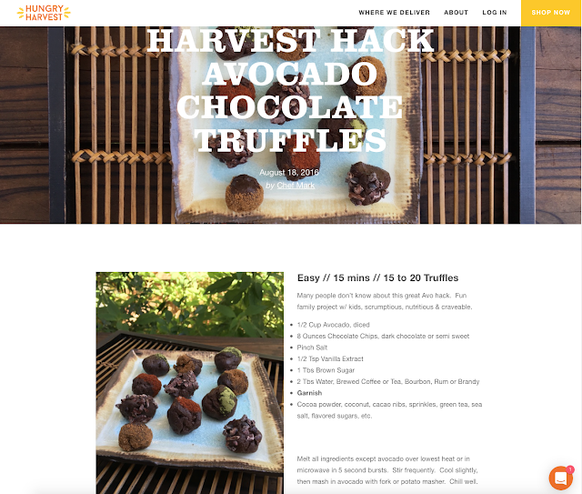 Avanti Cafe Musings Harvest Hack Avocado Chocolate Truffles Chef Mark Cleveland Hungry