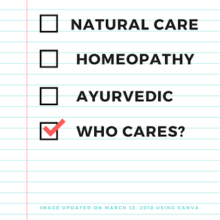 Image with Dark Humor about homeopathy - ayurveda - prescription drugs