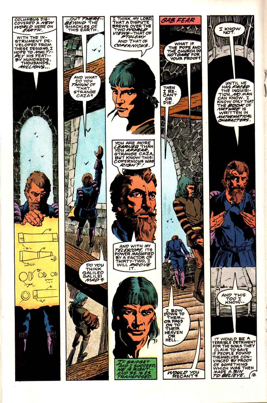 Aztec Ace #8 Eclipse 1980s comic book page art by Nestor Redondo