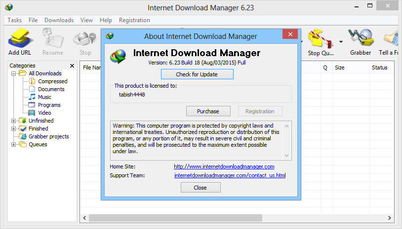 internet free download manager registration