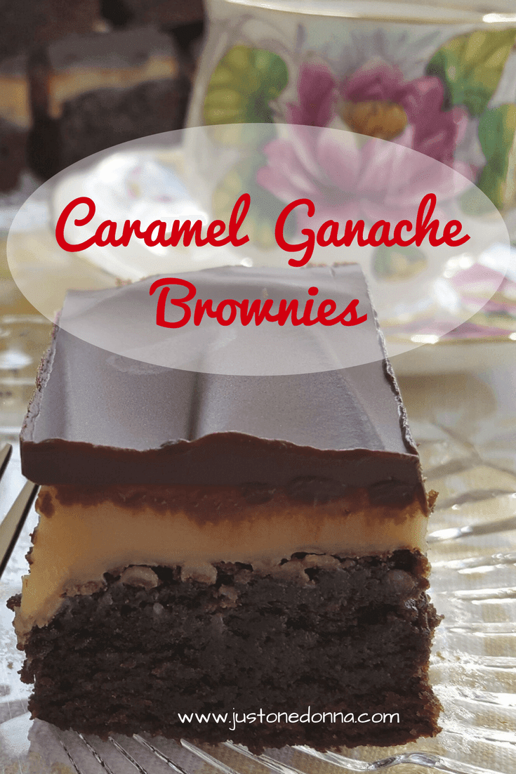 Caramel and Chocolate Ganache Topped Brownies