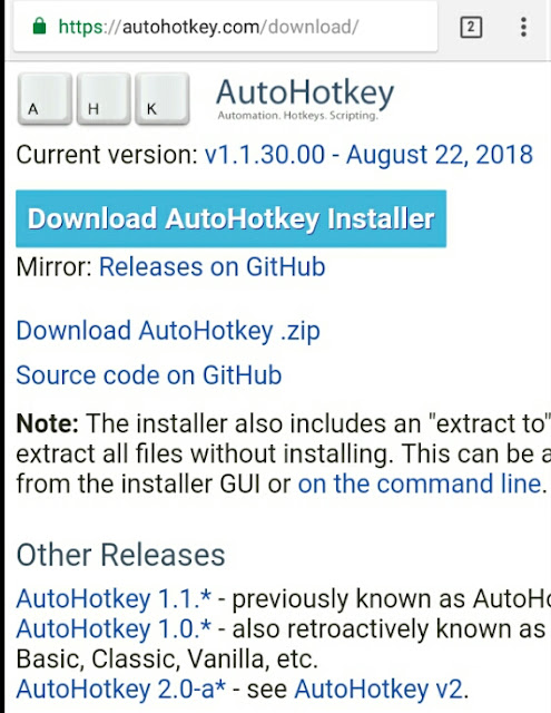 Autohotkey install dengan cepat