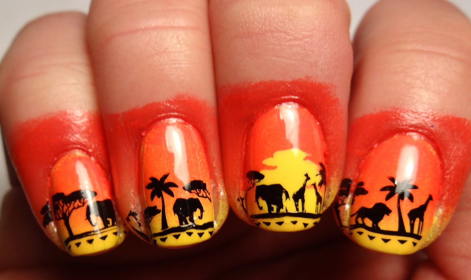 Safari Stamped Nails