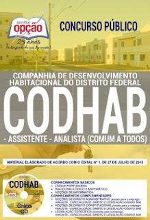 Baixar Apostila Concurso CODHAB 2018 PDF