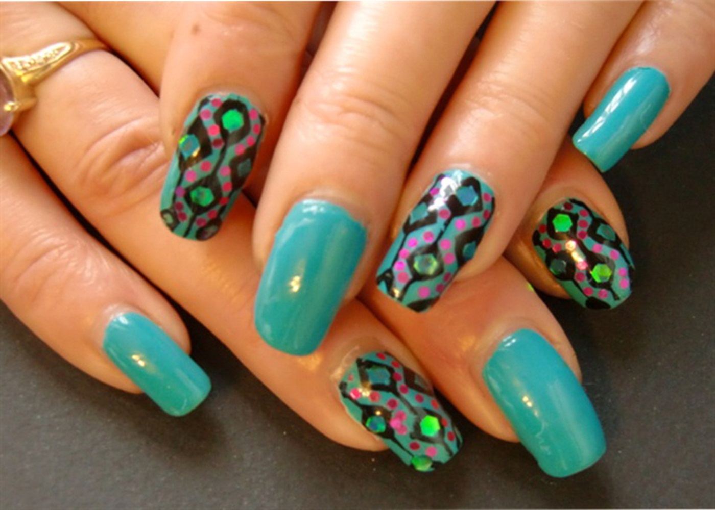 8. "Green and Blue Plaid Nail Art Design" - wide 4