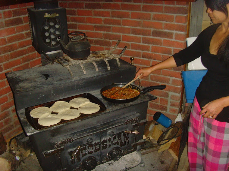 Cooking on our wood burner stove