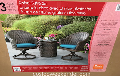 Costco 1031536 - Agio International 3-piece Swivel Bistro Set: great for any backyard or patio