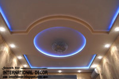 LED ceiling lights, LED strip lighting, false ceiling pop design