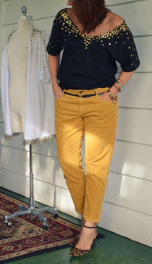 WobiSobi Gold and Black, Sequin Shirt DIY