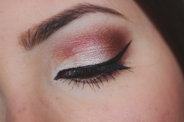 flawless makeup look silver and red