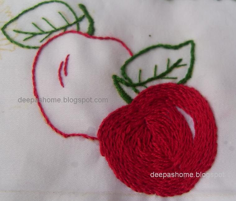 Embroidered apples