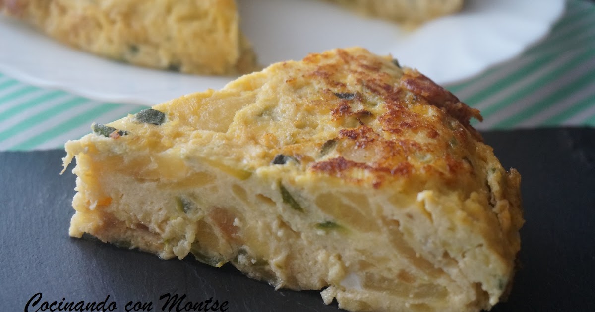 Tortilla de patatas y calabacín Cocinando con Montse