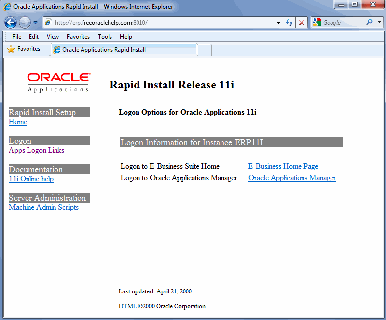 Oracle Applications (Apps) 11i (11.5.10.2) Installation on Linux (OEL4/RHEL4) 026