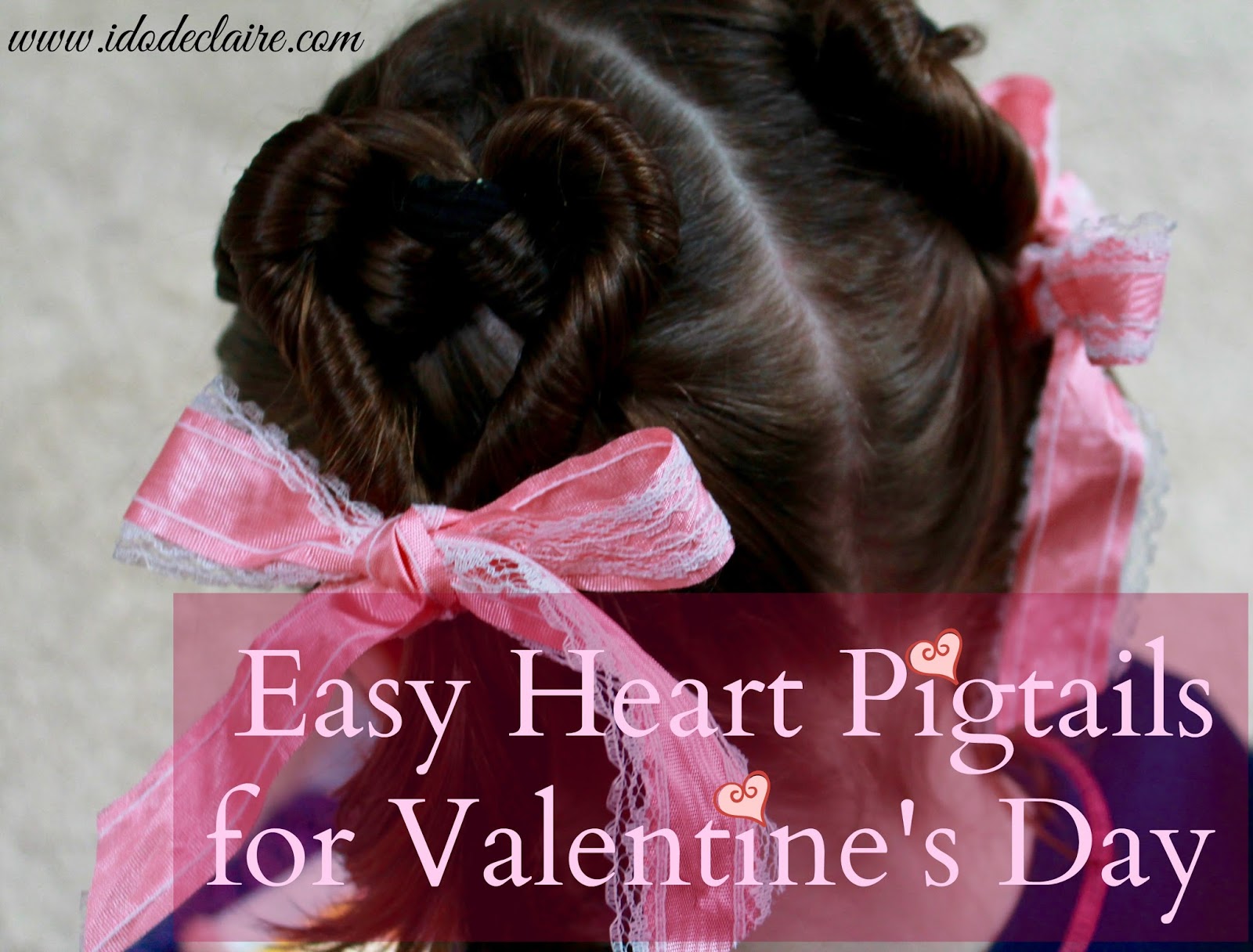 Easy Heart Pigtails for Valentine’s Day