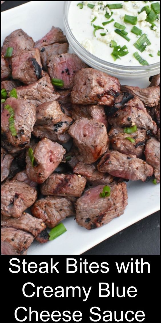 Steak Bites With Creamy Blue Cheese - Camp Food
