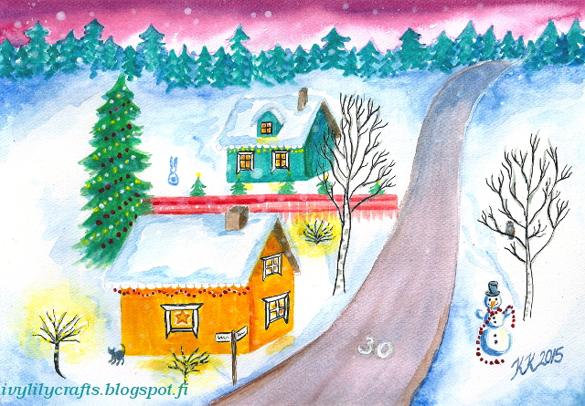 Christmas Landscape Painting Joulumaalaus Veerantie