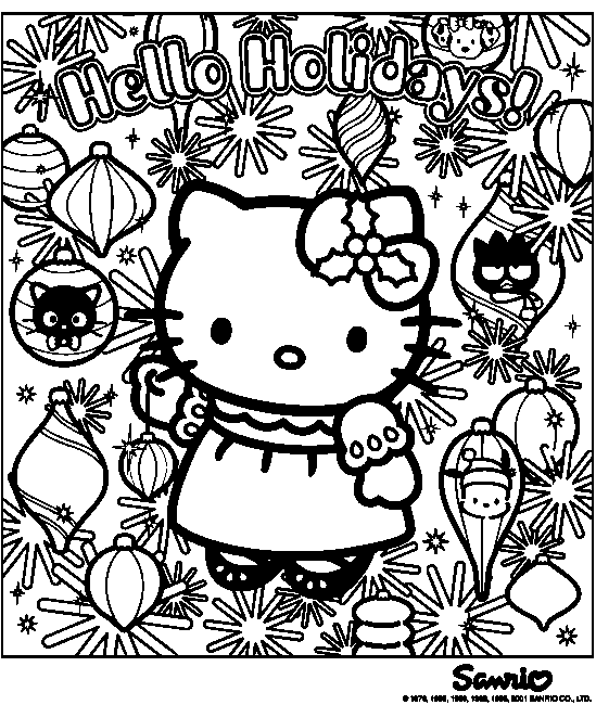 Coloriages A Imprimer Coloriage Noel Hello Kitty