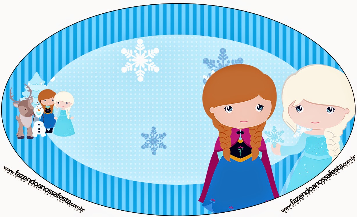 Frozen Niñas para Navidad Azul: Etiquetas para Candy Bar para Imprimir Gratis. Toppers o Etiquetas de Frozen Niñas para Navidad Azul para imprimir gratis.