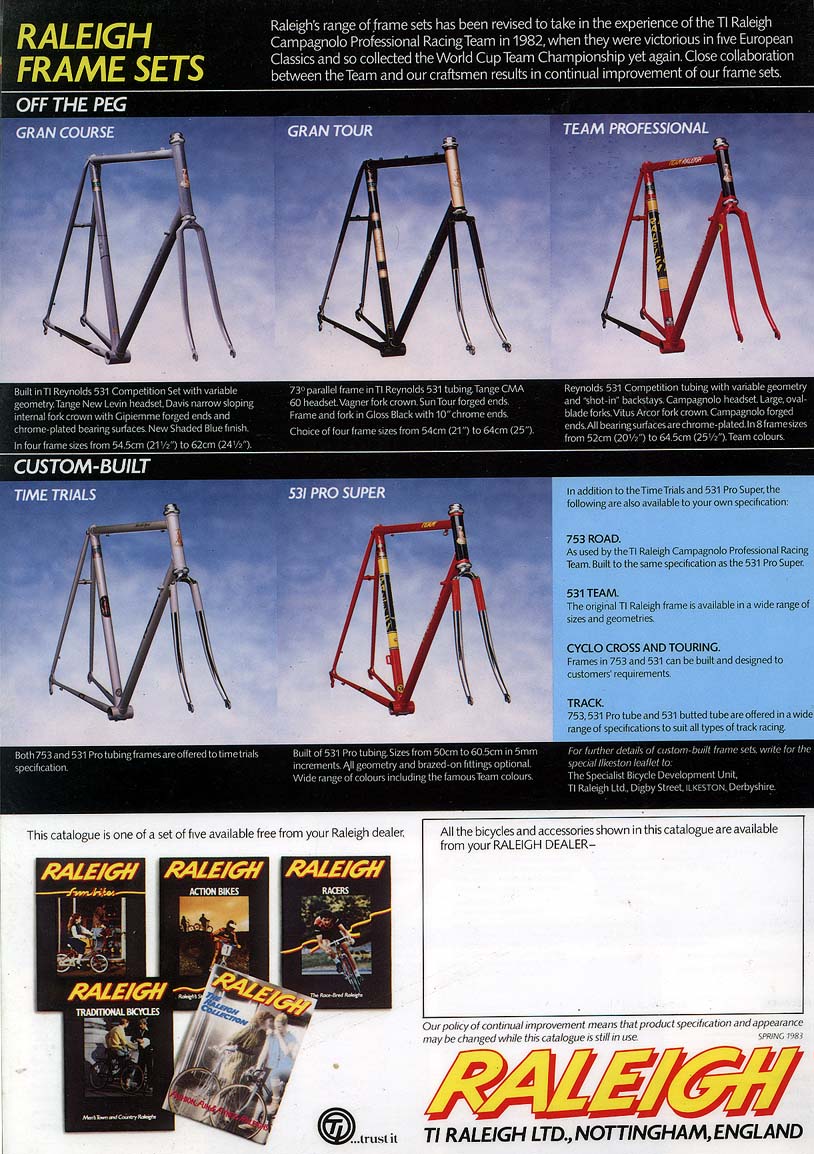 CATALOGUES RALEIGH RALEIGH 1983