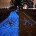 Poland’s New Solar-Powered Bike Path Glows Bright Blue at Night