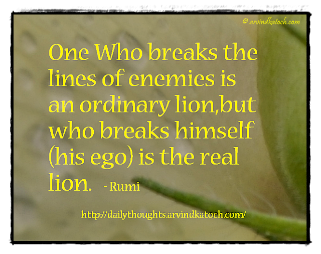Thought for the day of Rumi with Meaning (One Who breaks the lines of