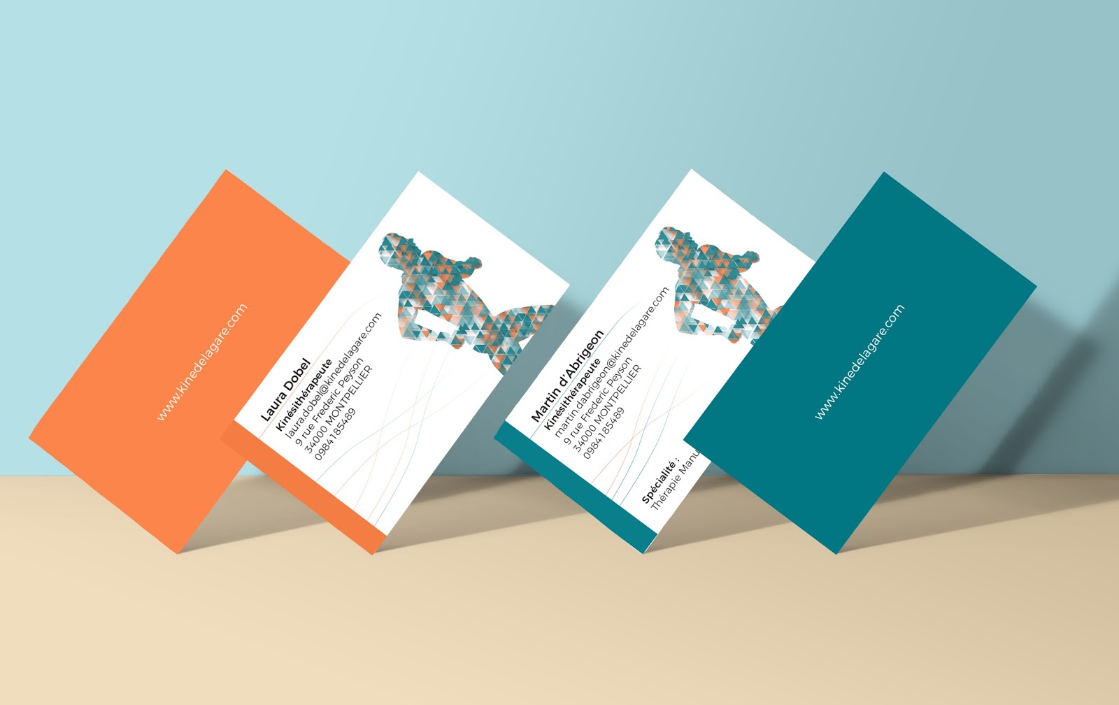 Carte de visite Kinésitherapie | Thomas Rainfroy Graphiste Montpellier