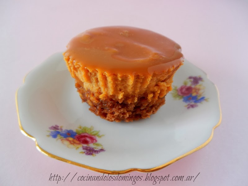 cheesecakes de dulce de leche y brownie