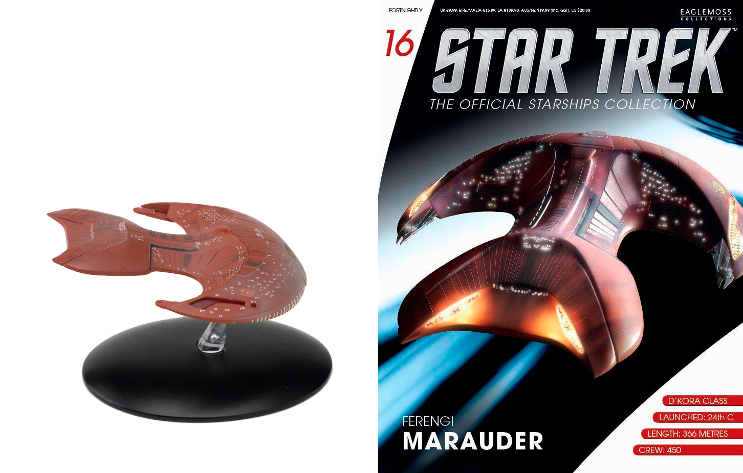 Star Trek vaisseau collection magazine #23 destructeur des Galor-Classe Eaglemoss de 