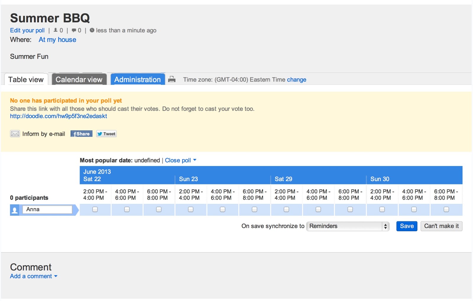 Doodle free scheduling polling tool