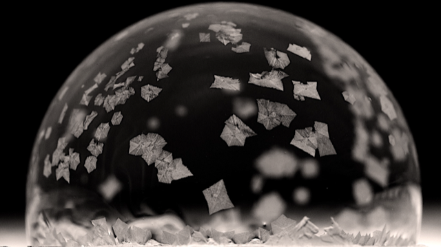 Laponie : Cristallisation des bulles de savon