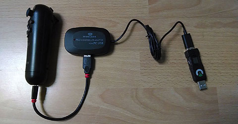 One Handed Controller Kit photo Image of a PS3 Navigation controller, Wireless adapter and Titan One. Designed for disabled amputee gamers to help play on Xbox, Playstation, RetroPie, Wii-U and PC.