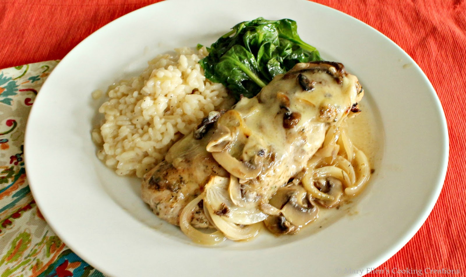 Mary Ellen's Cooking Creations Gruyere Chicken with Mushrooms