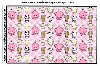 La Granja Bebés en Rosa: Etiquetas para Candy Bar para Imprimir Gratis. Etiquetas de La Granja Bebés en Rosa para imprimir gratis.